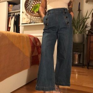 MADEWELL high rise sailor wide leg denim 26”